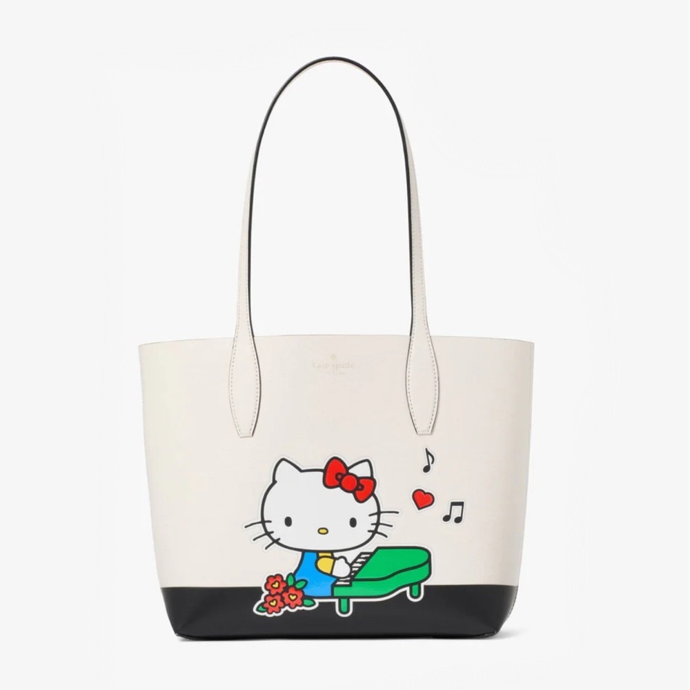 ♠️Kate Spade X Sanrio Hello Kitty Small Leather Tote Bag NWT - Picture 1 of 6